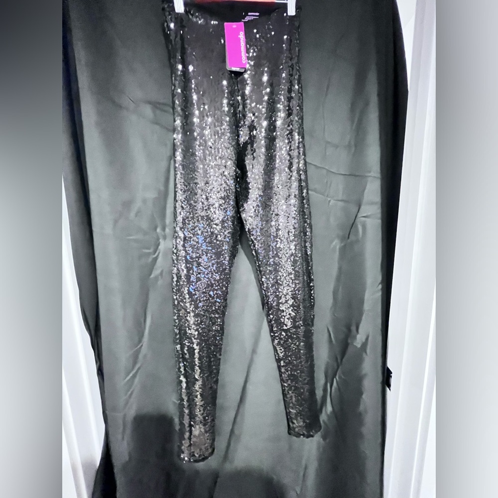 New Comando Black Sequins Leggings